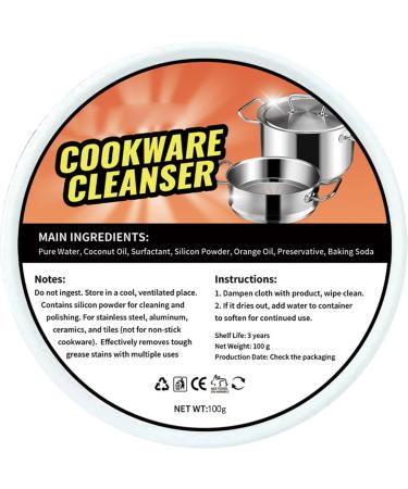 Cookware Cleaner - Polishing Stainless Steel Pan Cleaner Quick Oven Cleaner Fast Kitchen Supplies for Stubborn Rust Stains Household Hard Water Deposits Rowces 100g Set - Buy Online on GoSupps.com