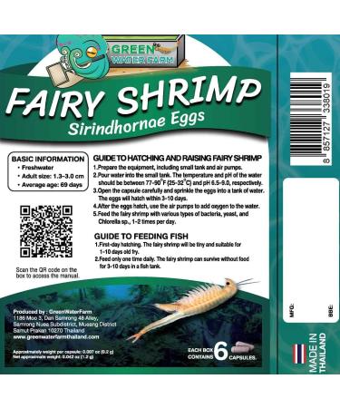 GreenWaterFarm Fairy Shrimp Sirindhornae Eggs Live Fish Food for Hatching and Culture Suitable for Feed Betta Fish - Buy Online on GoSupps.com