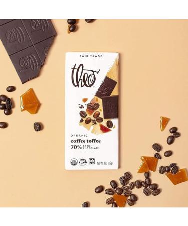 Theo Coffee Toffee 70% Dark Chocolate Bar 85 Gram (Pack of 1) - Buy Online on GoSupps.com