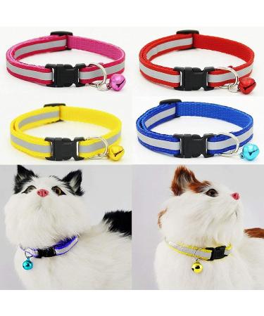 Duendhd 2X Adjustable Reflective Dog Collar with Safety Clasp & Bell - Yellow for Cats & Dogs | International Shipping Available - Buy Online on GoSupps.com