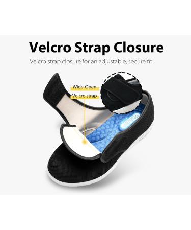 ERLESEN Diabetic Shoes for Women and Men - Extra Wide Velcro Closure - Edema and Swollen Feet Relief - Adjustable Elderly Footwear - 7X Wide Grey - Buy Online on GoSupps.com