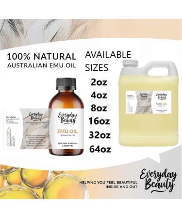 Pure Australian Emu Oil - 6X Refined for Skin, Hair & Hydration - Natural Omega 3 for Sensitive Skin, Hair Growth, Scars & Blemishes - Buy Online on GoSupps.com