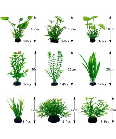 Omjmyy 21-Piece Artificial Aquarium Plants Set | Vibrant Plastic Decorations for Fish Tanks & Aquatic Landscapes - Buy Online on GoSupps.com
