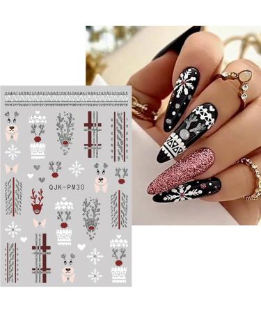 Christmas Nail Stickers 9 Sheets Self-Adhesive Nail Decal Snowman Snowflake Nail Art Decoration Design Supplies - Buy Online on GoSupps.com