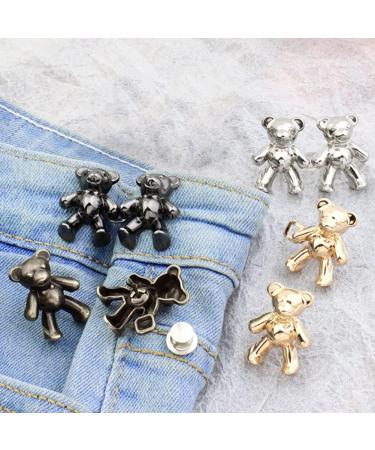 8 Pairs Cute Bear Jeans Button Pins - No Sew Detachable Waist Buckles for Women - Perfect Girl's Gift for Skirts, Pants, and Jeans - Buy Online on GoSupps.com
