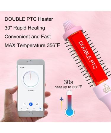 PHOEBE 1.25 Inch Curling Iron Brush - Ceramic Tourmaline Ionic Hair Curler for Long Medium Hair - Pink - Buy Online on GoSupps.com