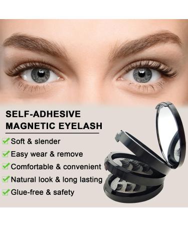 Movstriker Magnetic Eyelashes without Eyeliner Reusable 4 Pairs False Eyelashes Magnetic No Glue Natural Look 3D Effect Magnetic Lashes with Applicator Waterproof and Easy to Wear(Black) - Buy Online on GoSupps.com
