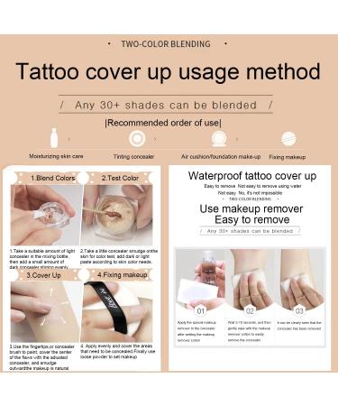 Waterproof Tattoo Cover Up Makeup for Scars, Dark Spots, Vitiligo - Professional Body Concealer Set - Buy Online on GoSupps.com