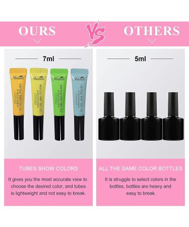 Imtiti Neon Gel Nail Polish Kit - 12 Pcs Set with Base & Top Coat - Green Pink Blue Red Glitter Colors - Long Lasting Soak Off UV Gel Polish - DIY Nail Art Starter Kit for Women & Girls - Buy Online on GoSupps.com