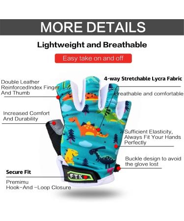 Shop Lovmead Fingerless Bicycle Gloves for Kids Ages 4-12 | Outdoor Sports Cycling Gear for Girls & Boys | Lightweight Spring/Summer MTB Gloves in Cyan - Buy Online on GoSupps.com