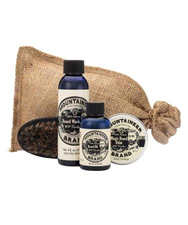 Mountaineer Brand - 100% Natural Complete Beard Care Kit -Beard Wash Beard Oil Beard Balm Beard Brush - Buy Online on GoSupps.com