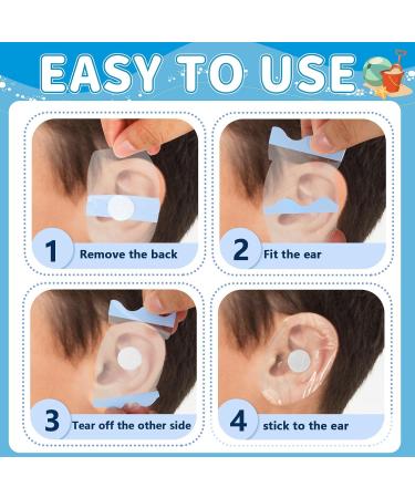 Buy Whaline 60Pcs Silicone Ear Patches - Waterproof Self-Adhesive Ear Covers for Bath Swimming & Water Sports (Blue) - International Shipping Available - Buy Online on GoSupps.com