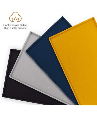 Everanimals Non-Slip Bowling Pad for Dogs & Cats - Silicone Feeding Mat with Increased Outer Edge - 50x30cm Yellow - Buy Online on GoSupps.com