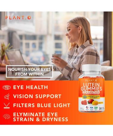 Lutein & Zeaxanthin Gummies - Delicious Vegan Eye Health Vitamins Clinically Studied 20mg Lutein and Zeaxanthin for Vision Clarity Dry Eye Relief and Blue Light Support 30 Count (Pack of 1) - Buy Online on GoSupps.com