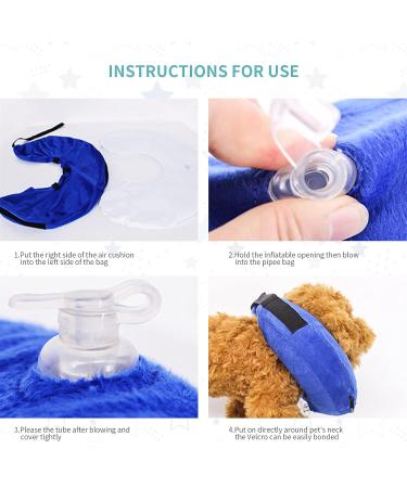 Comfortable Inflatable Pet Collar for Dogs & Cats - PS005 (M/Blue) | Recovery & Swimming Protection with Magic Zipper - Buy Online on GoSupps.com