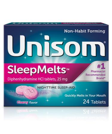 Unisom SleepMelts Nighttime Sleep-aid Diphenhydramine HCI 24 Count (Pack of 2)