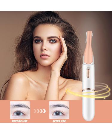 Electric Eyebrow Trimme 1 Set Double Blade Eyebrow Trimmer Pivoting Head Facial Hair Remover with Grooming Comb Eyebrow Shaver Rechargeable Trimmer for Women Eyebrows Lips White - Buy Online on GoSupps.com