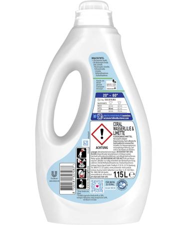 Coral Liquid Detergent Water Lily & Lime | Long-Lasting Fragrance | Colorful Laundry | 1.15L Pack - Buy Online on GoSupps.com