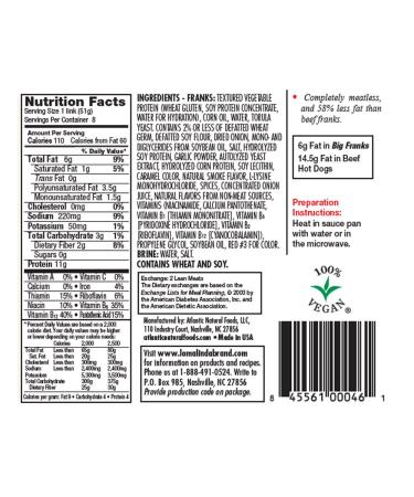 Loma Linda Plant-Based Big Franks (20 oz) 6 Pack - Vegan Meat Alternative - Buy Online on GoSupps.com