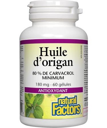 Natural Factors Oil of Oregano 180mg with Extra Virgin Olive Oil - 60 Count - Buy Online on GoSupps.com