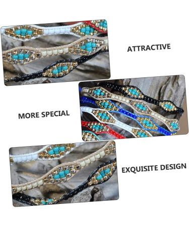 TENDYCOCO 2 Pcs Colorful Bead Bracelet Woman Fabric Wirstlet Hand Weave Bracelet Bracelets for Women Beaded Bracelets for Woven Strand Bracelet Decorative Chain Miss Braided Rope To Weave 25x1cm Coffee - Buy Online on GoSupps.com
