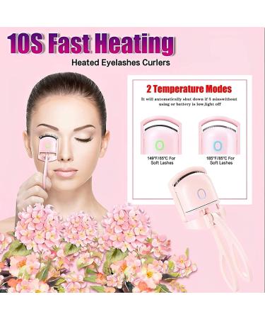 Heated Eyelash Curlers Rechargeable Electric Eyelash Curler Handheld Eyelash Heated Curler 2 Heating Modes with Sensing Heating Silicone Pad Saving Makeup Time Quick Natural Curling Eye Lashes - Buy Online on GoSupps.com