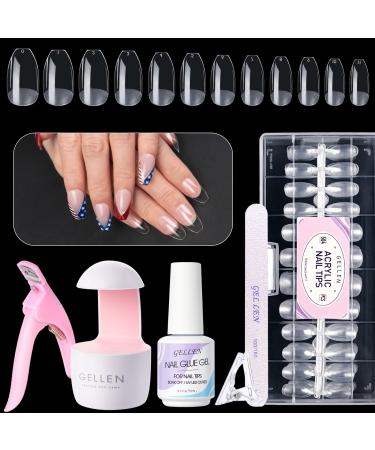 Gellen Nail Tips And Glue Gel Kit, Acrylic Nail Kit With 504Pcs Short Coffin Fake Nails, U V LED Nail Lamp, 3 In 1 Nail Glue Gel, Nail Art Tools Press On False Nails, Gel Nail Extension Kit For Women *Short Coffin* - Buy Online on GoSupps.com