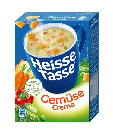 Hot cup of vegetable cream soup with crispy cro duct 12 Pack (12 x 450 ml) finished in just 2 minutes-the perfect soup-snack for relaxing vegetable cream with croutons 450 ml (12 pack)