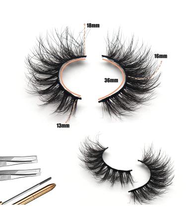 Veleasha 18MM Wispy Faux Mink Eyelashes - 7 Pairs Luxury Cat Eye Lashes (804) - Handmade Natural Look - Buy Online on GoSupps.com