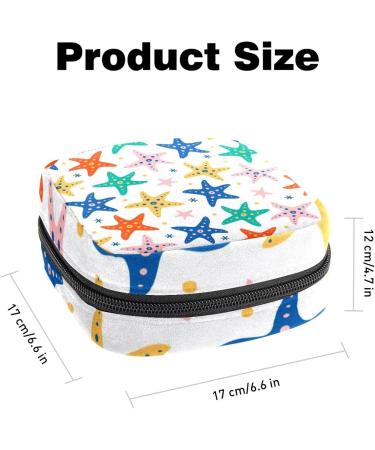 Starfish Print Sanitary Napkin Storage Bag - Portable Menstrual Kit Pouch - Buy Online on GoSupps.com