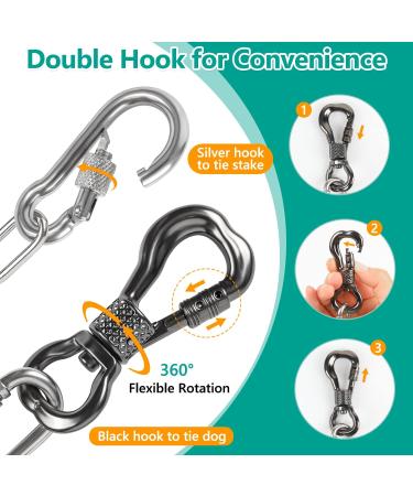 XiaZ Heavy Duty Dog Chains for Outside 30FT Stainless Steel Tie Out Cable with Swivel Hook for Large Medium Dogs Metal Chew Proof Pet Runner Chain Leash Lead for Outdoor Camping Hiking Yard 4MM Silver 4mm 30ft - Buy Online on GoSupps.com