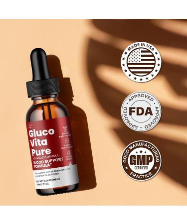 Gluco Vita Pure Drops Healthy Formula - GlucoVita Pure Liquid All Natural Healthy Levels Extra Strength GlucoVitaPure Reviews 1 Pack 1 Month Supply - Buy Online on GoSupps.com
