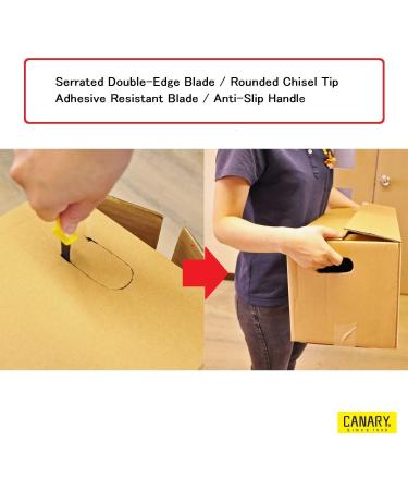 CANARY Corrugated Cardboard Cutter Dan Chan  Safety Box Cutter Knife  Non-Stick Fluorine Coating Blade   Made in JAPAN  Yellow (DC-190F-1) (Bulk 5 pcs) - Buy Online on GoSupps.com
