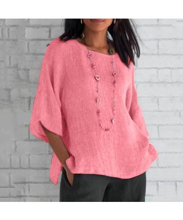 Women Blouse and Shirts Sale Clearance Summer Tee Tops Basic Short Sleeve V-Neck Cotton Linen Loose Fit Shirts Blouses Ladies Tunic Tops Casual Button Oversized T-Shirt Tops 529-qppoj-3-pink XL - Buy Online on GoSupps.com