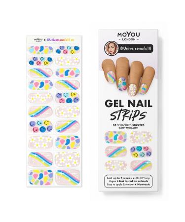 MOYOU LONDON Semi Cured Gel Nail Wraps 20 Pcs Gel Nail Polish Strips for Salon-Quality Manicure Set with Nail File & Wooden Cuticle Stick (UV/LED Lamp Required) - universenails18 01