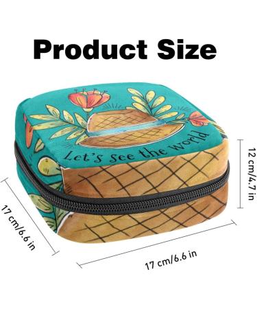 Portable Women's Binding-Storage Bags | Menstrual Cup Pocket & Tampon Bag for Teens | Eco-Friendly Green Farmhouse Design - Buy Online on GoSupps.com