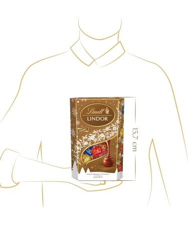 Lindt - Cornet LINDOR - Assortiment de Chocolats au Lait Noirs et Blancs - C ur fondant - Id al pour No l 200g - Buy Online on GoSupps.com
