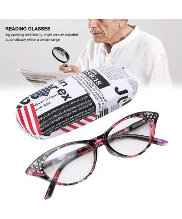 Fashionable Unisex Reading Glasses with Red Striped Frame - Clear Glare Protective +2.5 Magnification & Storage Etui - Buy Online on GoSupps.com