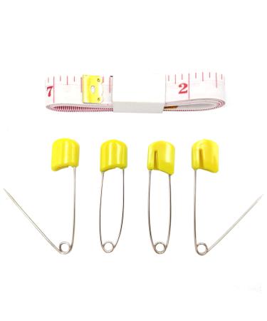 Diaper Pins, Yellow Color Nappy Safety Pins Hold Clip Locking Cloth, Pack of 50 by Firefly