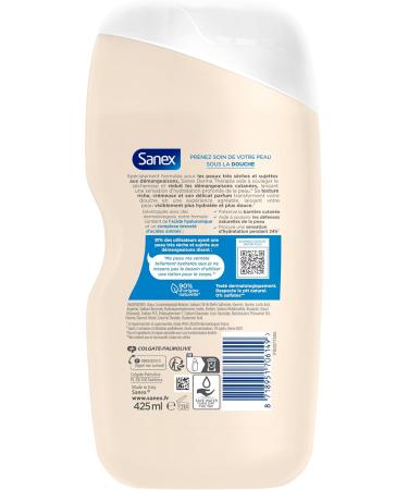 SANEX - Derma Th rapie - Cr me de douche anti-dess chement - Gel Douche - Peaux tr s s ches - R duit les d mangeaisons - Complexe d acides amin s et acide hyaluronique - 425ml Secheresse Cutan e - Buy Online on GoSupps.com