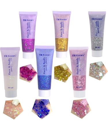  RUIBAVYA Chunky Glitter Gel Body Nails Face Sequin Sparkling Party Makeup Decoration Glitter 50ml - Buy Online on GoSupps.com
