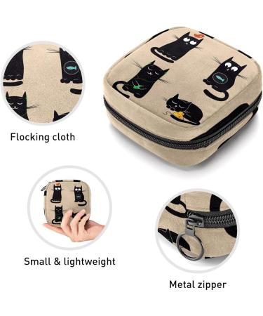 Shop Cute Funny Black Cat Menstrual Cup Bag & Tampon Holder - Portable Storage for Women & Teens - Buy Online on GoSupps.com