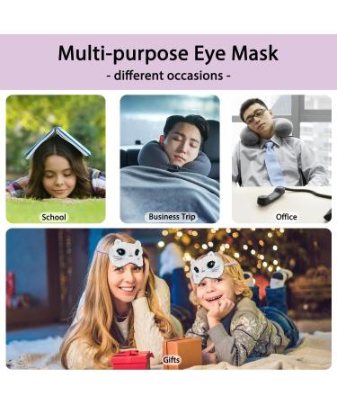Ynaize Cute Cartoon White Cat Eye Mask - 3D Blackout Sleep Mask for Travel Naps & Relaxation | Fun Sleep Eye Cover for All Ages - Buy Online on GoSupps.com