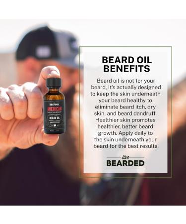 Buy Live Bearded Beard Oil - Premium All-Natural Jojoba Oil for Men - Made in the USA - 1 fl oz - Nourishes Dry Skin - Cedar Pine Vetiver Bergamot Scent - Buy Online on GoSupps.com