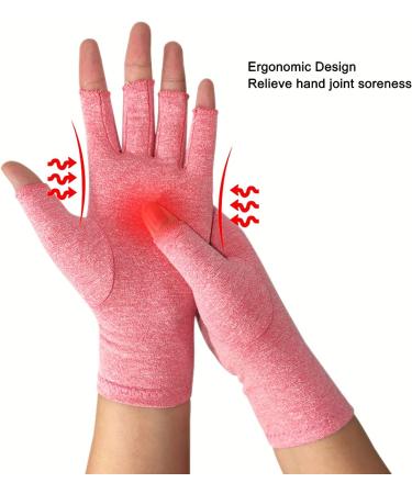 Arthritis Compression Gloves for Women - Soft Cotton Warm Fingerless Gloves - Buy Online on GoSupps.com