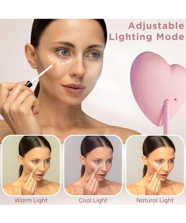 Pink Heart Mirror with Lights - Heart Shaped Vanity Mirror for Pink Room Decor and Makeup Desk - Buy Online on GoSupps.com