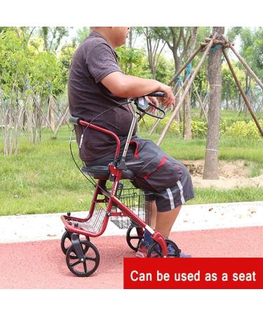 Walker Lightweight Folding Thick Aluminum Alloy Old Man Scooter Mute Pulley Can Push Can Sit Shopping Cart Blue - Buy Online on GoSupps.com