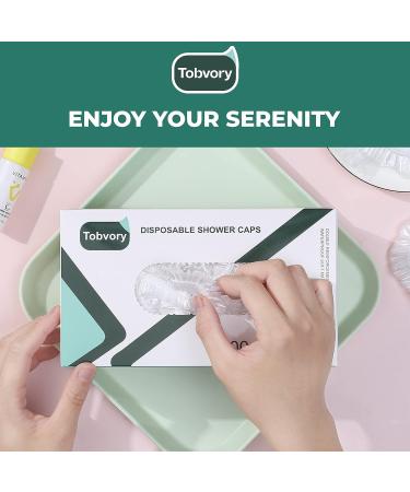 100PCS Disposable Shower Caps by Tobvory - Waterproof Plastic Shower Cap for Women Men - Extra Elastic Large Size for Bath, Hair Treatment, Conditioning - Perfect for Home, Hotel, Travel - Buy Online on GoSupps.com