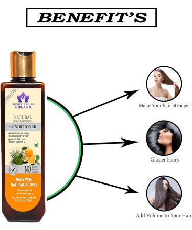 Blessfull Healing Organic Natural (Orange And Lemongrass) Natural Hair Conditioner 300 ml (Packing May Vary) - Buy Online on GoSupps.com