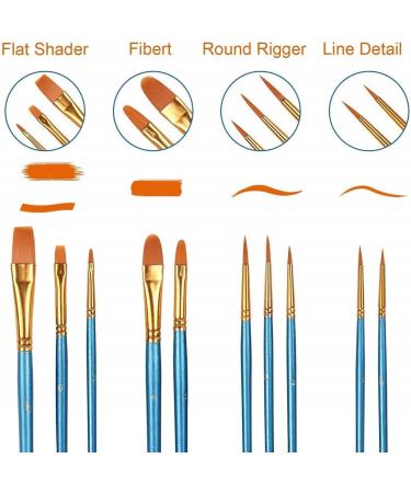 Acrylic Paint Brush Set - 20 Packs/200pcs Nylon Hair Brushes for Oil and Watercolor - Ideal for Art Painting Enthusiasts - A-200p - Buy Online on GoSupps.com